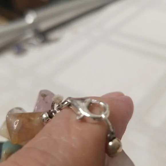 AUTHENTIC MULTI GEM NECKLACE 925 Sterling Silver Clasp, all like new J#50 - Picture 4 of 6